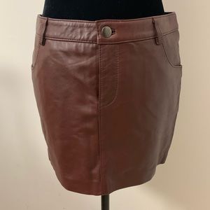 Haute Hippie Oxblood Leather Mini Skirt NWT